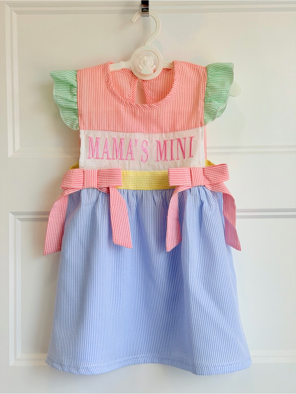 Mama's Mini Pastel Stripe Sleeveless Dress for Girls
